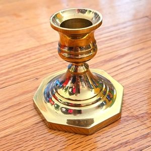 One vintage brass candle holder hamoton brass